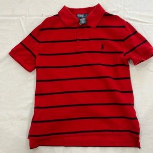 Red polo collared shirt